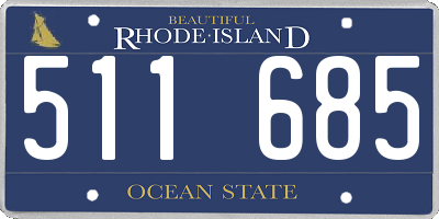RI license plate 511685