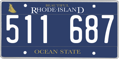 RI license plate 511687