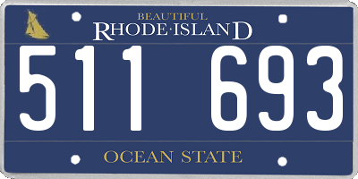 RI license plate 511693