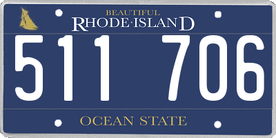 RI license plate 511706