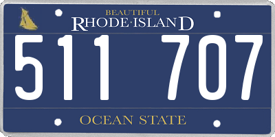 RI license plate 511707