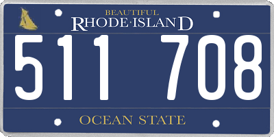 RI license plate 511708