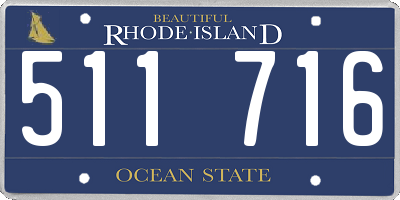 RI license plate 511716