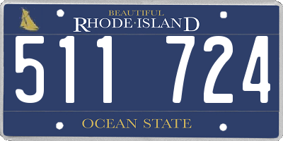 RI license plate 511724