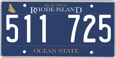 RI license plate 511725