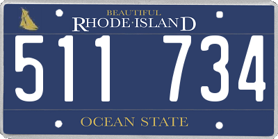 RI license plate 511734
