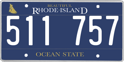 RI license plate 511757