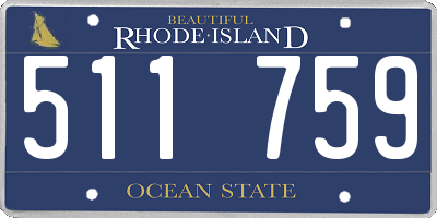 RI license plate 511759