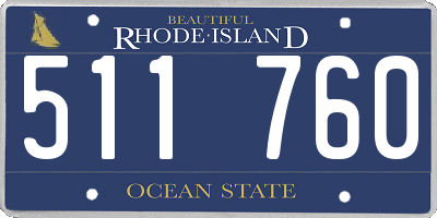 RI license plate 511760