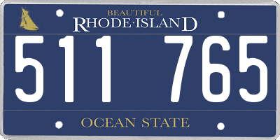 RI license plate 511765