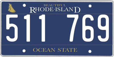 RI license plate 511769