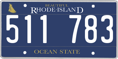 RI license plate 511783
