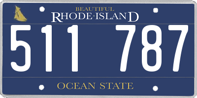 RI license plate 511787