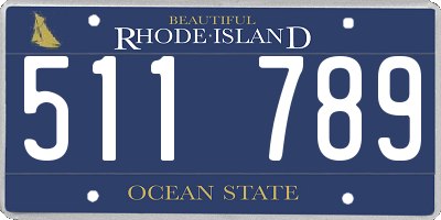 RI license plate 511789