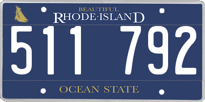 RI license plate 511792