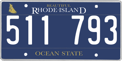 RI license plate 511793
