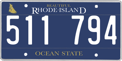 RI license plate 511794
