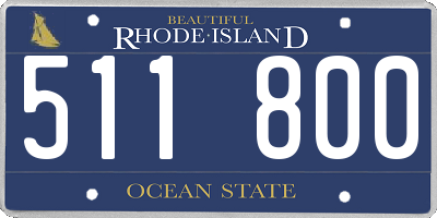 RI license plate 511800