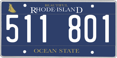 RI license plate 511801