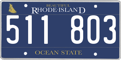 RI license plate 511803