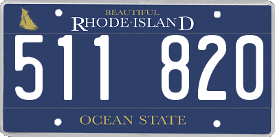 RI license plate 511820