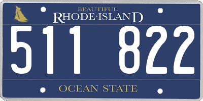RI license plate 511822