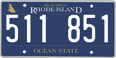 RI license plate 511851