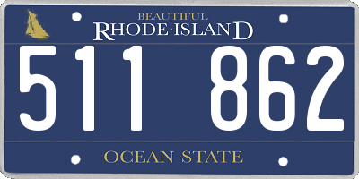 RI license plate 511862