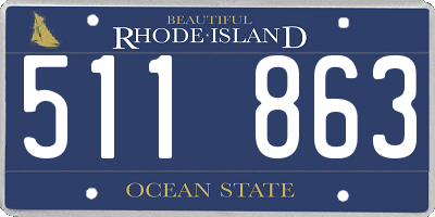 RI license plate 511863