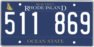 RI license plate 511869