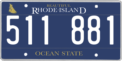 RI license plate 511881