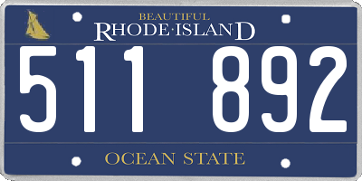 RI license plate 511892