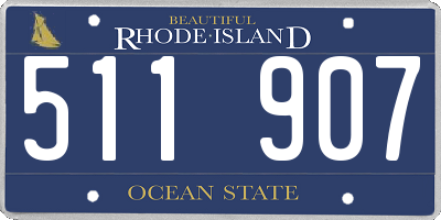 RI license plate 511907