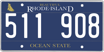 RI license plate 511908