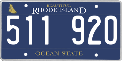 RI license plate 511920