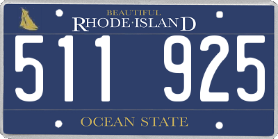 RI license plate 511925