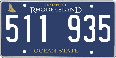 RI license plate 511935
