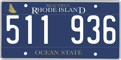 RI license plate 511936