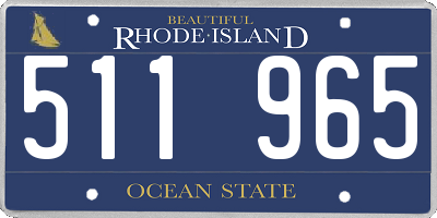 RI license plate 511965