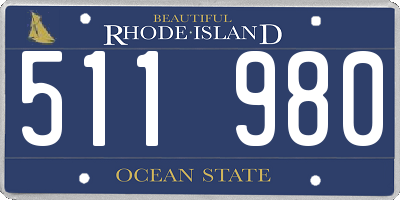 RI license plate 511980