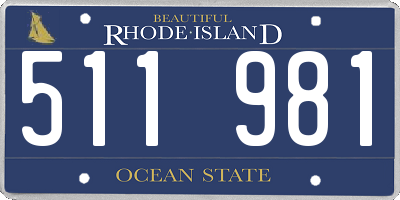RI license plate 511981