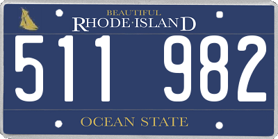 RI license plate 511982