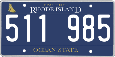 RI license plate 511985
