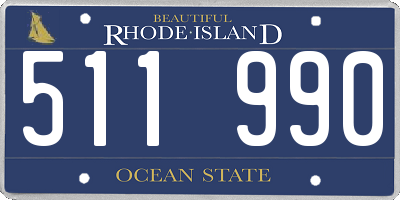 RI license plate 511990
