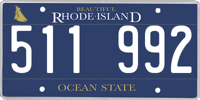 RI license plate 511992