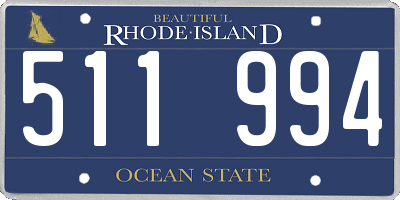 RI license plate 511994