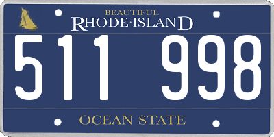 RI license plate 511998