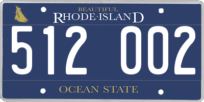 RI license plate 512002