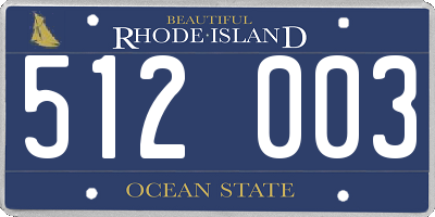 RI license plate 512003