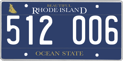 RI license plate 512006